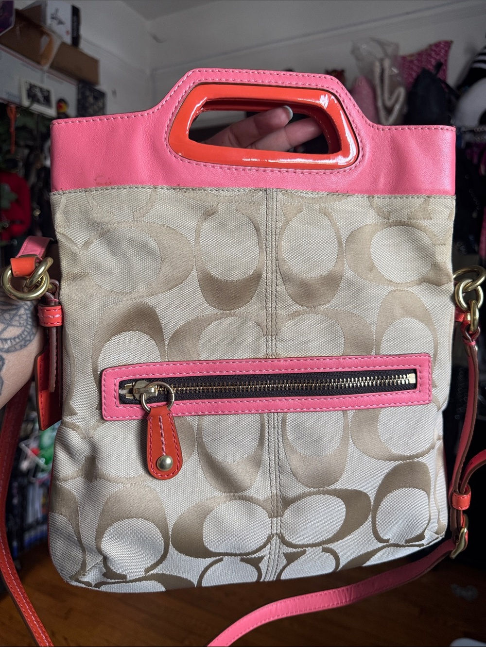 Coach Bonnie signature Fold over crossbody